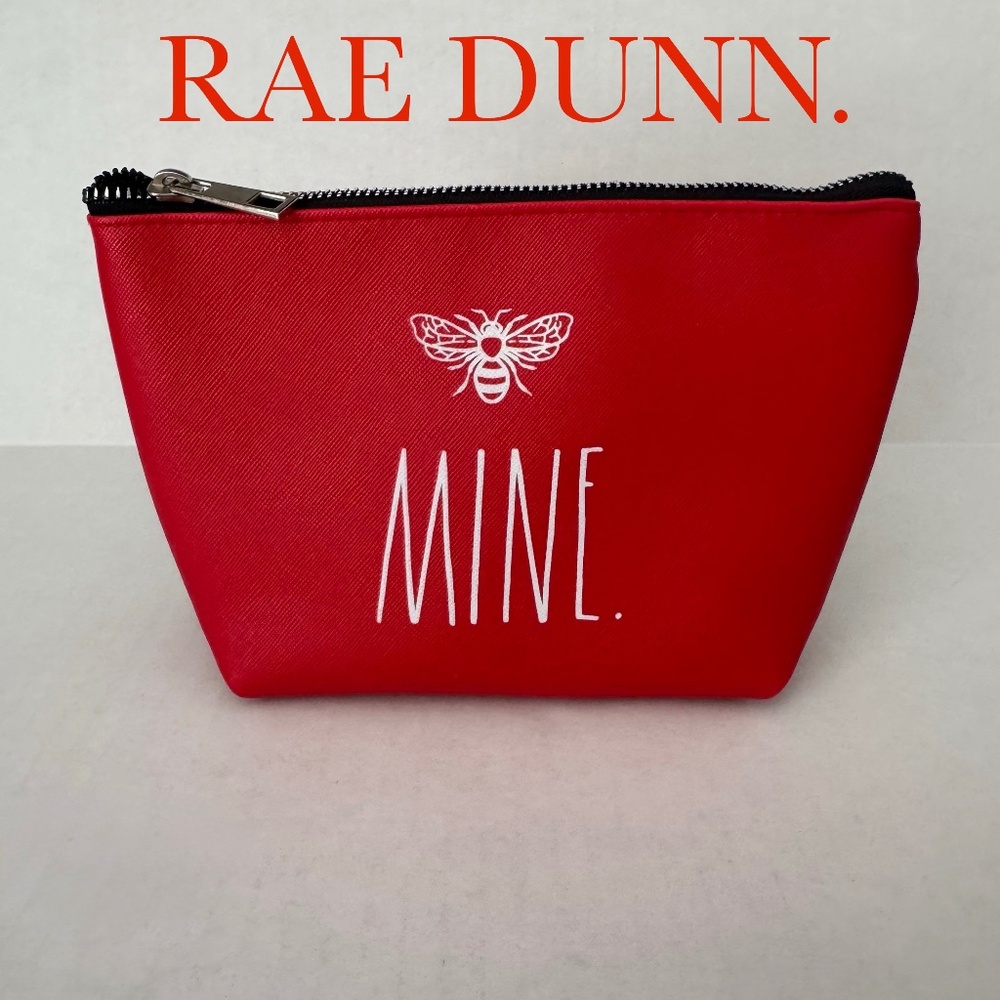 RAE DUNN. "Bee" MINE Cosmetics Bag/Pouch/Red/Zippered Pouch/Travel Make-Up